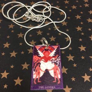 Arcana Deck Tarot the Lovers Card Necklace